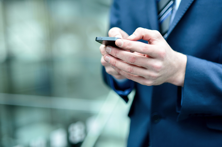 Man using mobile phone